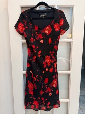 Vintage B.I.Y.A.Y.C.D.A. 90’s Whimsigoth Gothic Chic Vampy Midi Dress Size S 6
